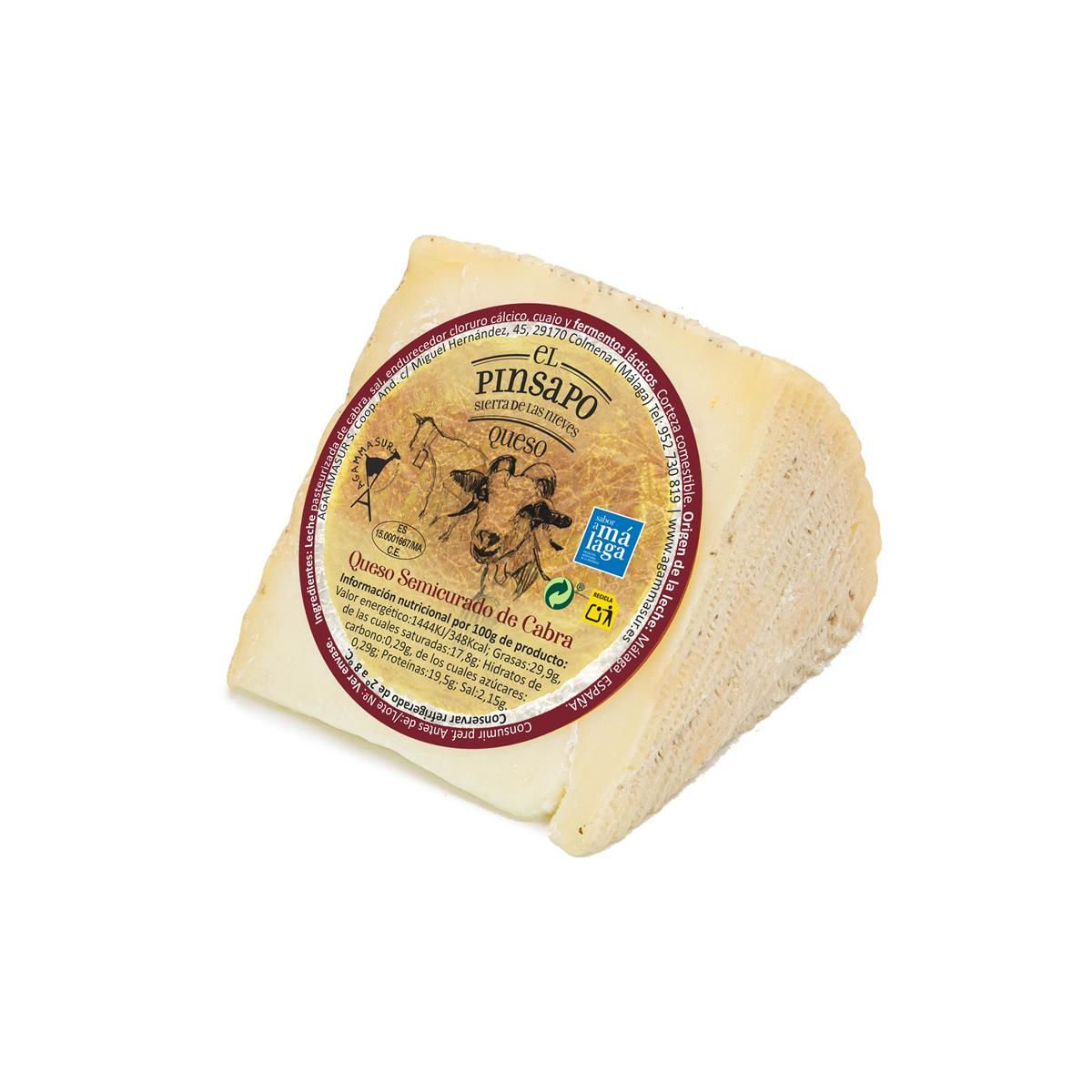 Cuña de Queso semicurado de cabra El Pinsapo-Sierra de las Nieves 400 g aprox