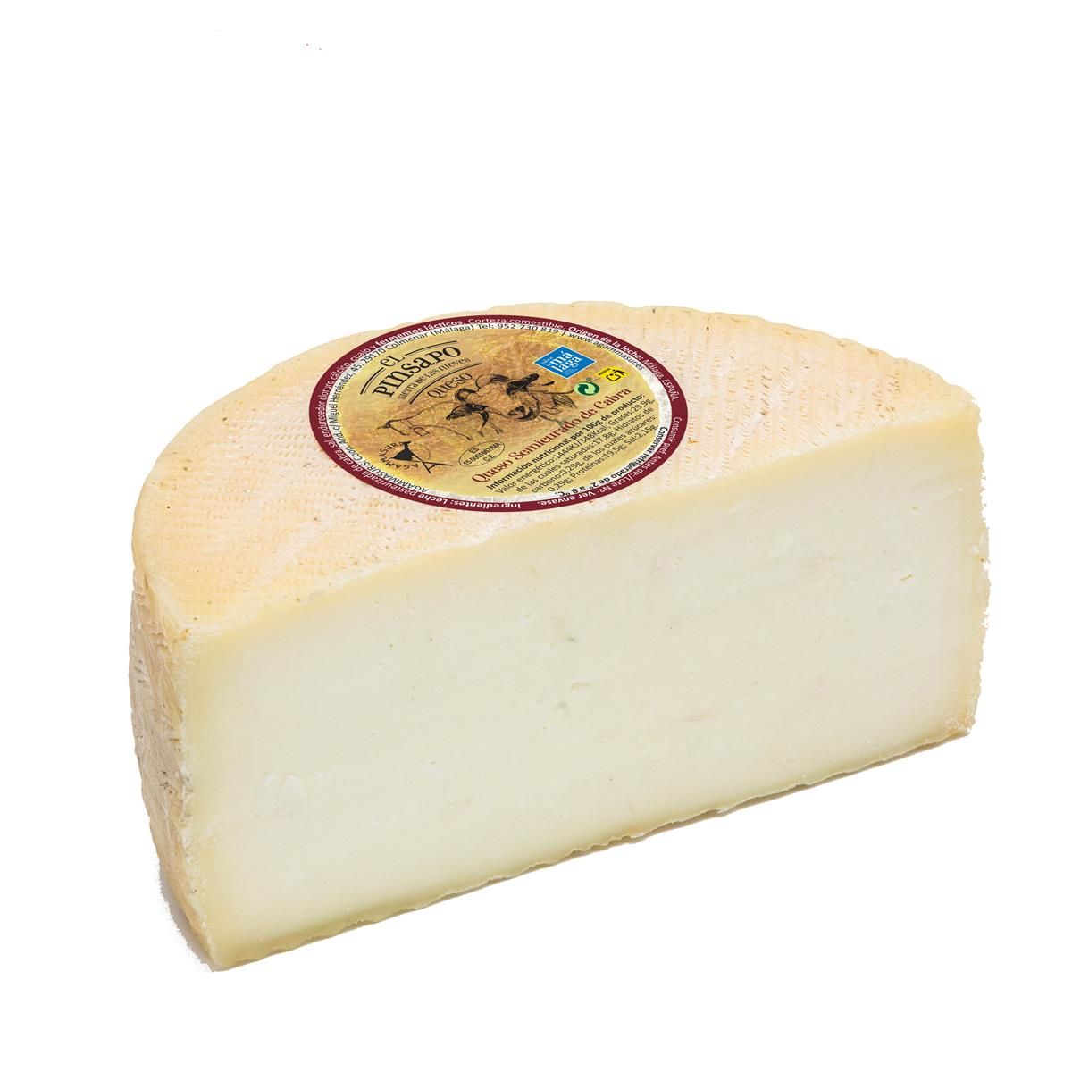 Medio queso semicurado de cabra El Pinsapo-Sierra de las Nieves 1400 g aprox