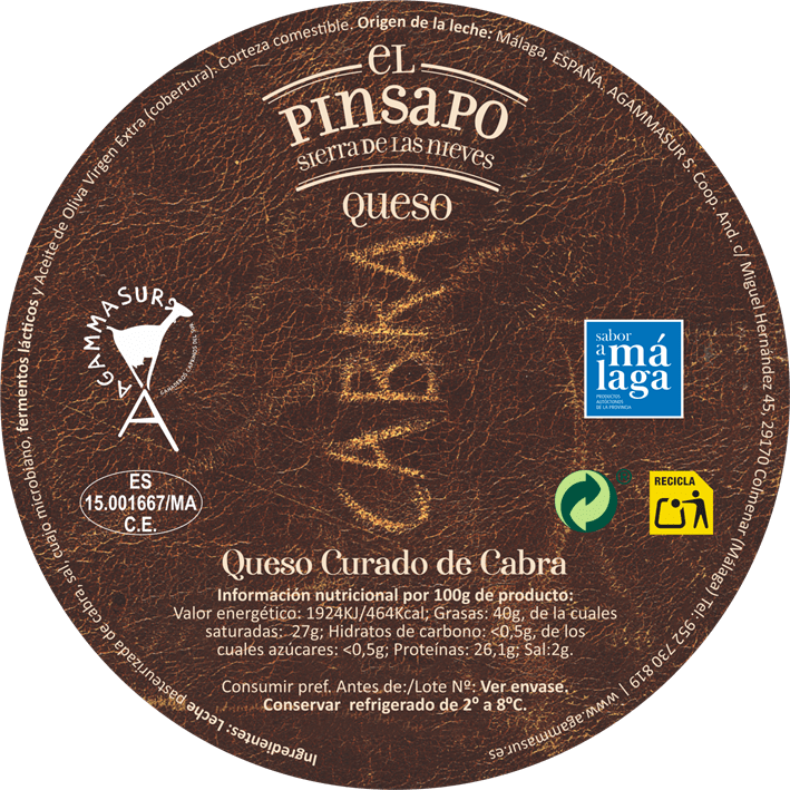 etiqueta queso de cabra curado el pinsapo