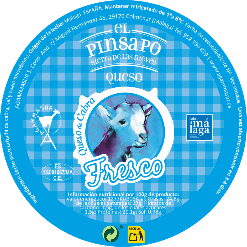 etiqueta queso de cabra fresco el pinsapo